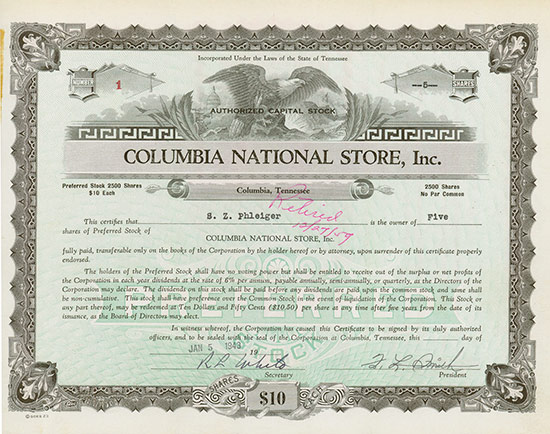 Columbia National Store, Inc.