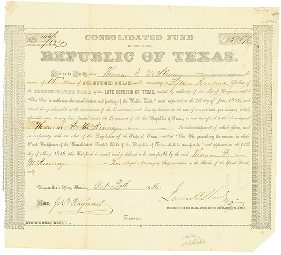 Republic of Texas (Criswell 37A)