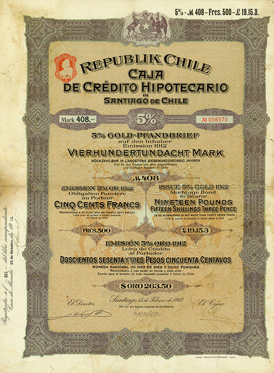 Republik Chile - Caja de Crédito Hipotecario in Santiago de Chile