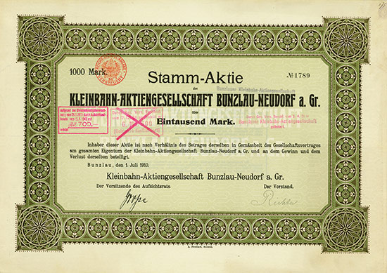 Kleinbahn-Aktiengesellschaft Bunzlau-Neudorf a. Gr.