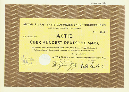 Anton Sturm, Erste Coburger Exportbierbrauerei AG