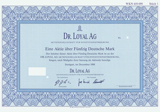 Dr. Loyal AG Aktiengesellschaft für Investitionsförderung