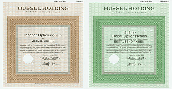 Hussel Holding AG [3 Stück]