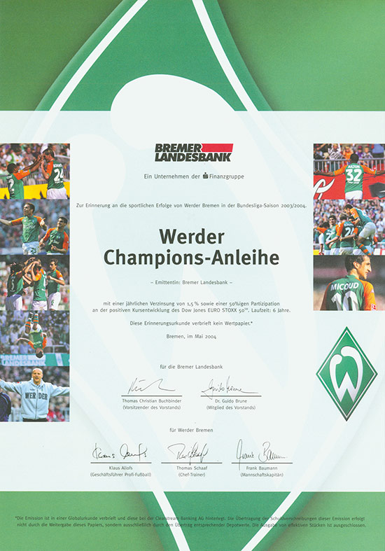 Bremer Landesbank - Werder Champions-Anleihe