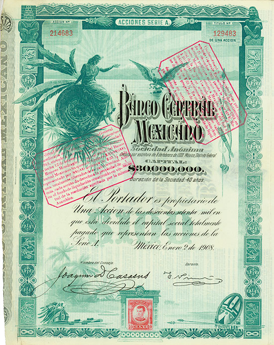 Banco Central Mexicano Sociedad Anónima [2 Stück]