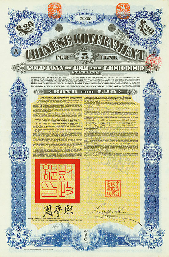 Chinese Government (Crisp, Kuhlmann 270/271) [2 Stück]