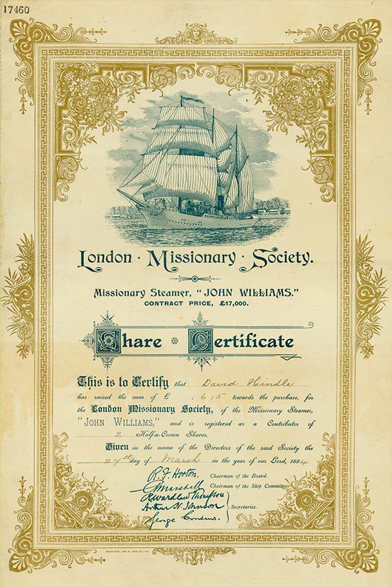 London Missionary Society - Missionary Steamer 