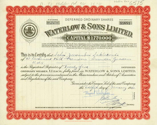 Waterlow & Sons Limited