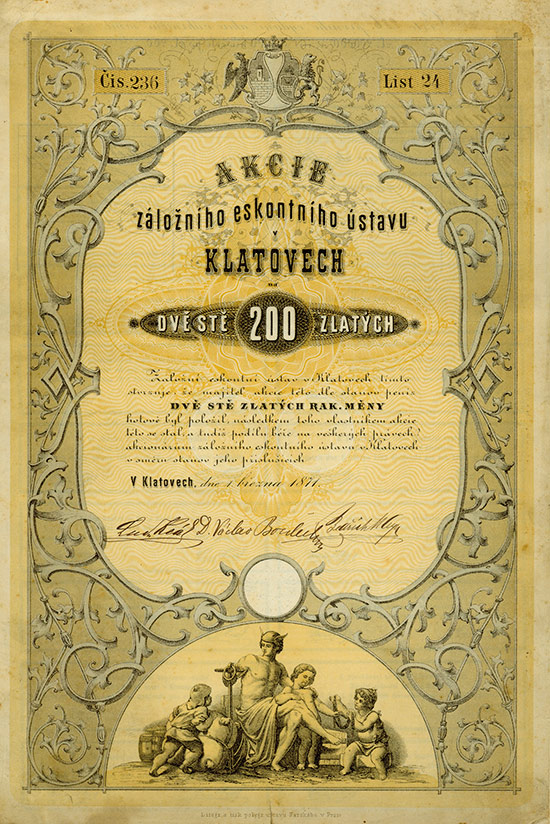 Záložní eskontní ústav v Klatovech / Spar- und Escompte Anstalt in Klattau