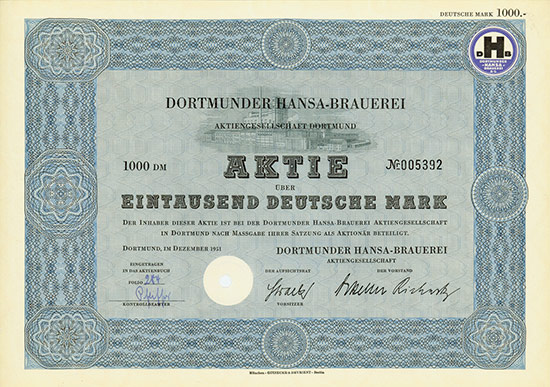 Dortmunder Hansa-Brauerei AG [7 Stück]