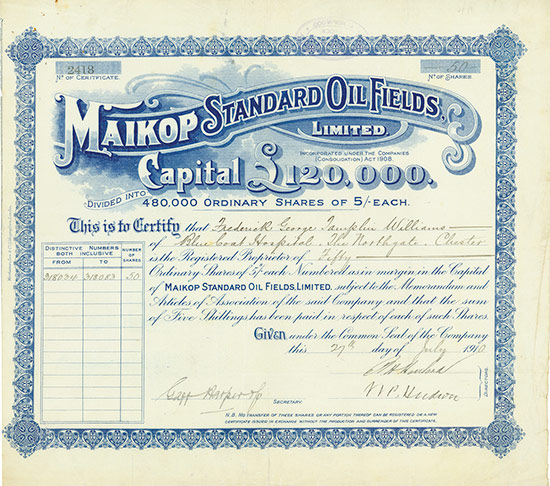 Maikop Standard Oil Fields, Limited