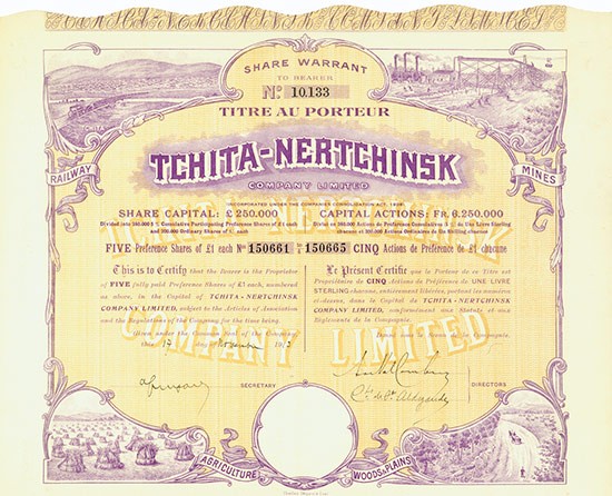Tchita-Nertchinsk Company Limited [3 Stück]