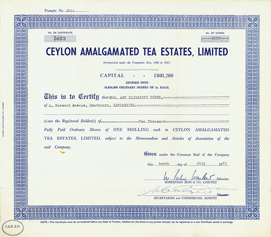 Ceylon Amalgamated Tea Estates, Limited