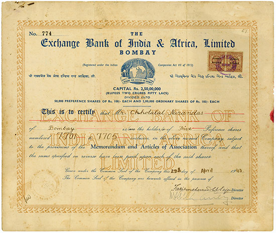 Exchange Bank of India & Africa, Limited