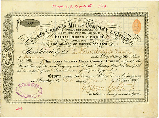 James Greaves Mills Company, Limited