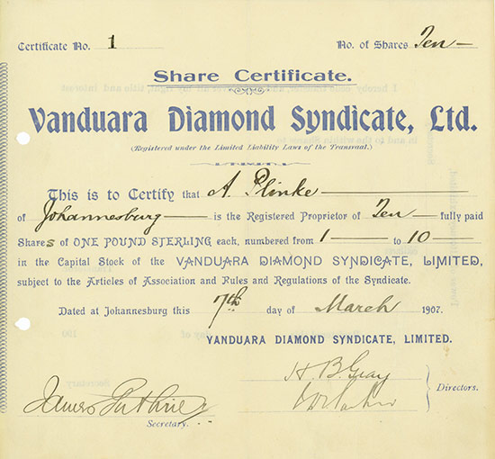 Vanduara Diamond Syndicate, Ltd.