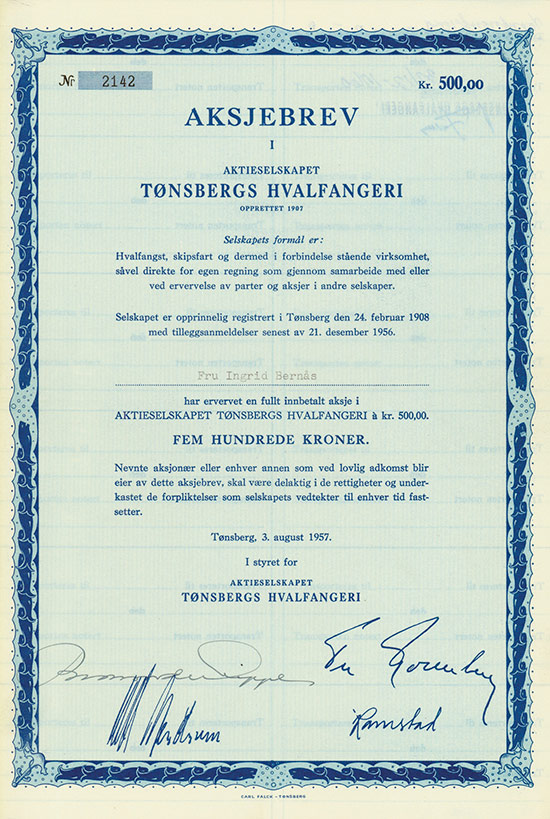 Aktieselskapet Tonsbergs Hvalfangeri