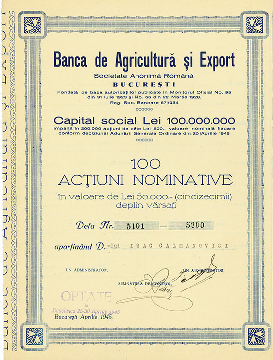 Banca de Agricultură si Export SA