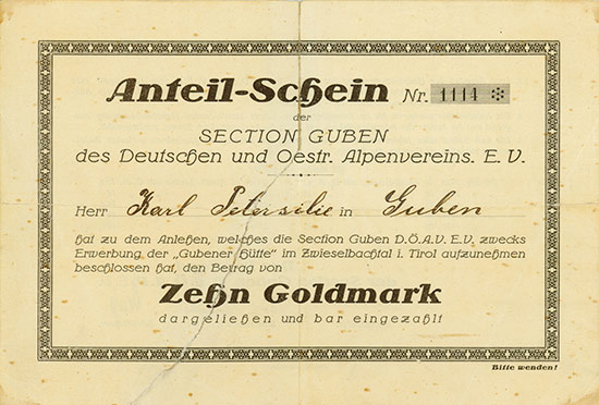 Section Guben des Deutschen und Oestr. Alpenvereins e. V.