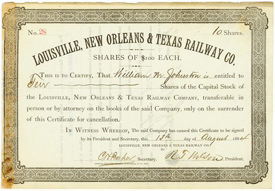 Louisville, New Orleans & Texas Railway Co.