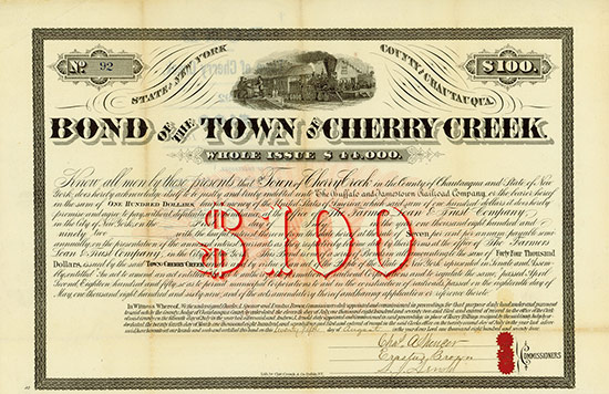 Town of Cherry Creek - Buffalo and Jamestown Railroad Company