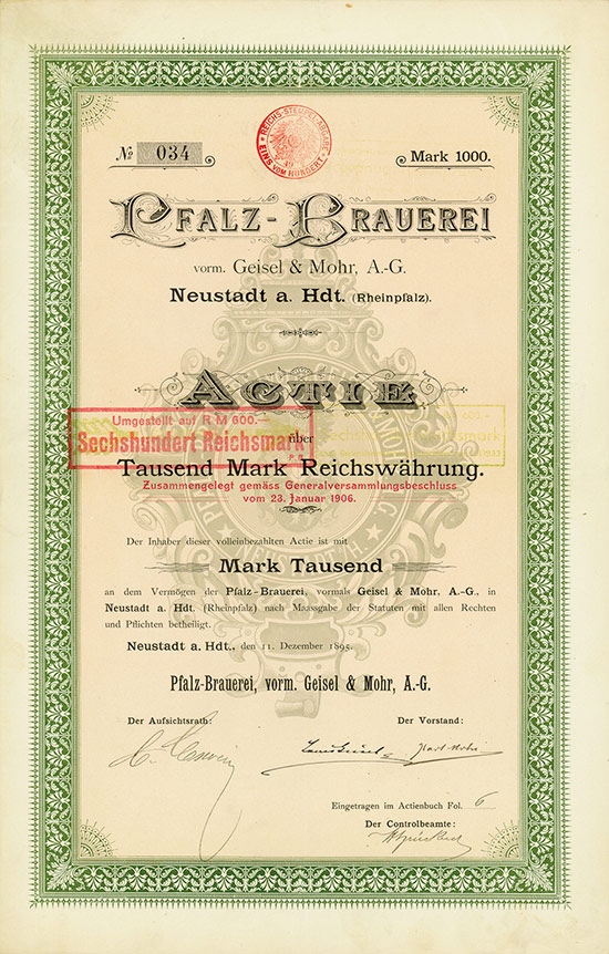 Pfalz-Brauerei vorm. Geisel & Mohr AG