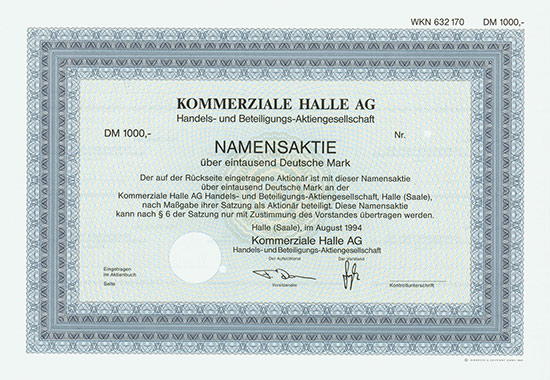 Kommerziale Halle AG Handels- und Beteiligungs-AG