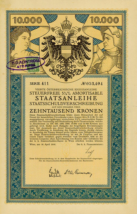 Österreichische Kriegsanleihen [5 Stück]