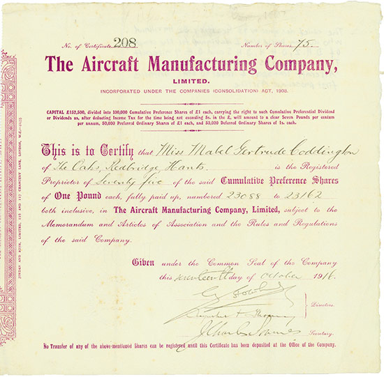Aircraft Manufacturing Company, Limited