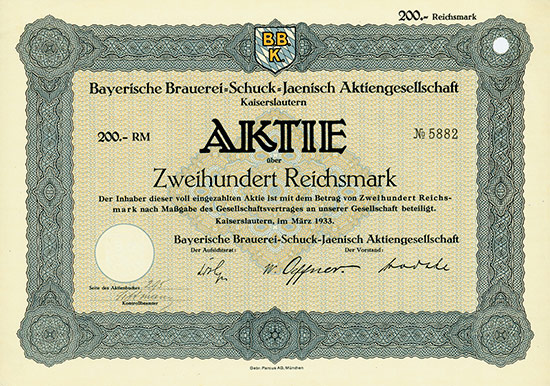 Bayerische Brauerei Schuck-Jaenisch AG