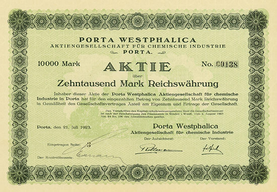 Porta Westphalica Aktiengesellschaft für chemische Industrie