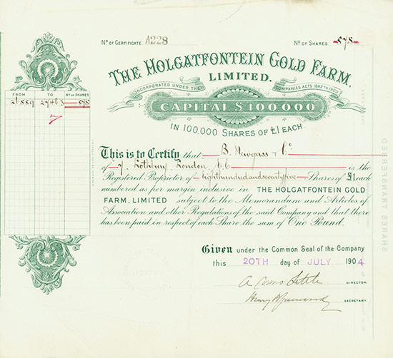 Holgatfontein Gold Farm, Limited