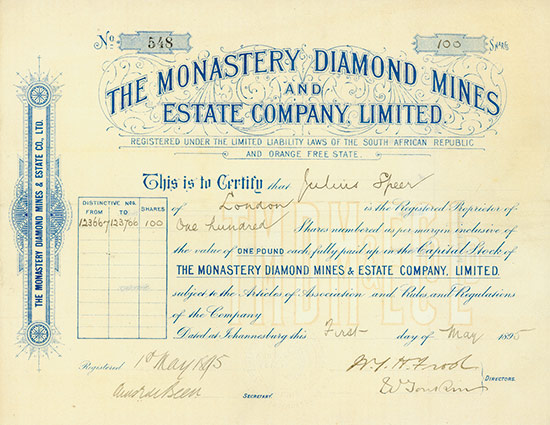 Monastery Diamond Mines and Estate Company, Limited