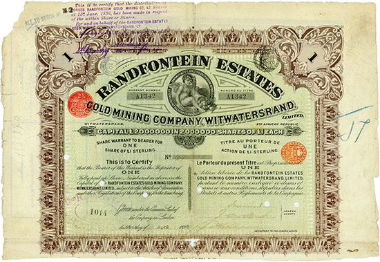 Randfontein Estates Gold Mining Company, Witwatersrand