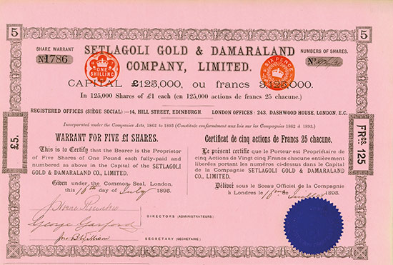Setlagoli Gold & Damarland Company, Limited