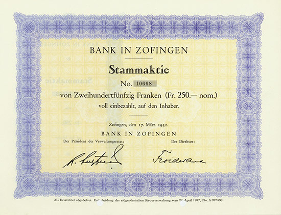 Bank in Zofingen