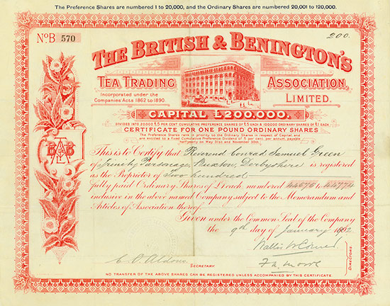 British & Benington's Tea Trading Association, Limited