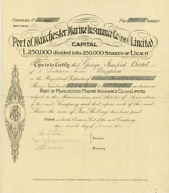 Port of Manchester Marine Insurance Co. (1919) Limited