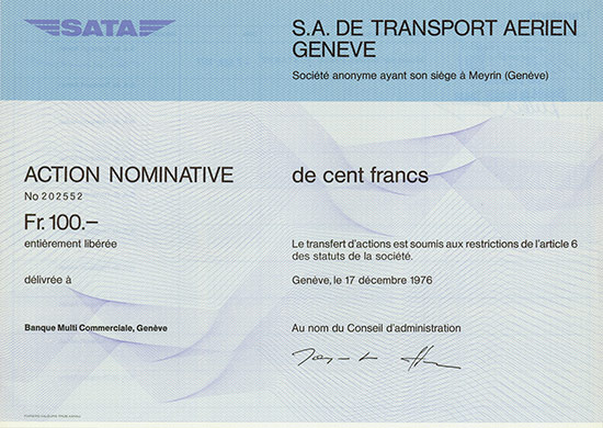S. A. de Transport Aerien Geneve