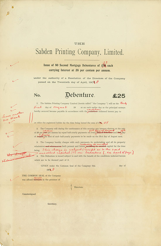 Sabden Printing Company, Limited