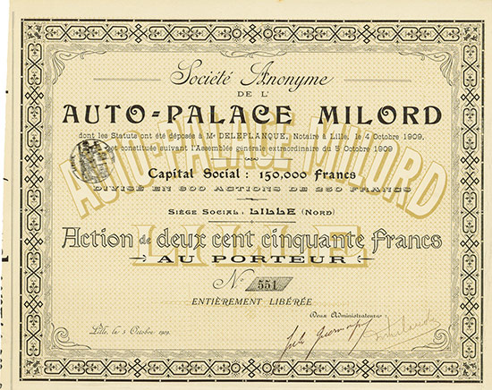 Société Anonyme de l'Auto-Palace Milord