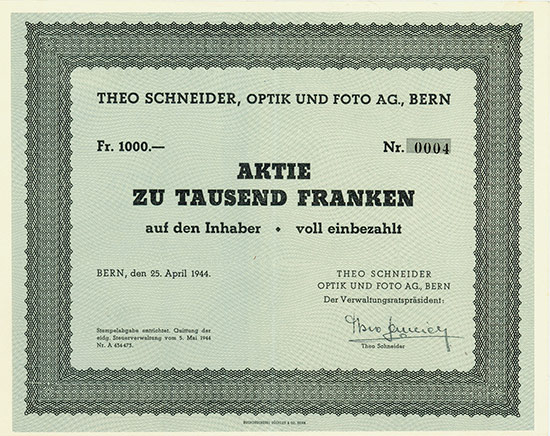Theo Schneider, Optik und Foto AG
