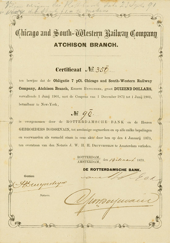 Chicago and South Western Railway Company Atchison Branch