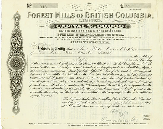 Forest Mills of British Columbia, Limited
