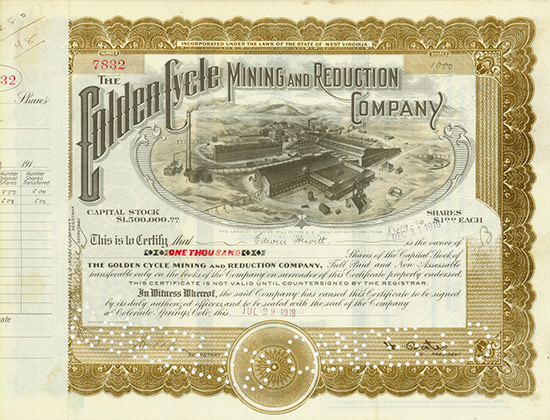 Golden Cycle Mining and Reduction Company