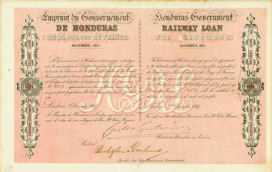 Honduras Government Railway Loan / Emprunt du Gouvernement de Honduras