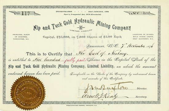 Nip and Tuck Gold Hydraulic Mining Company