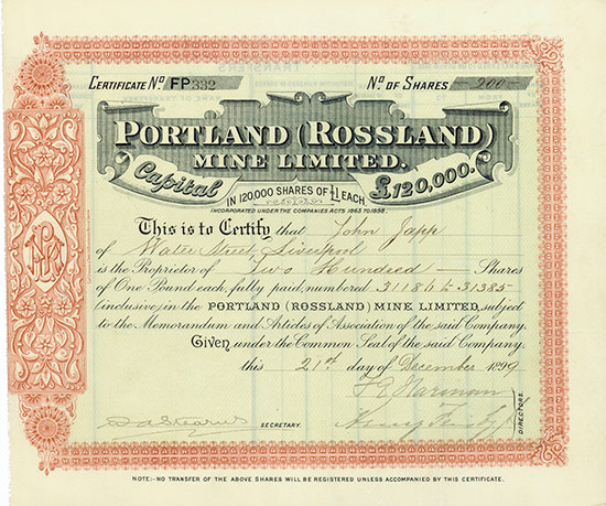 Portland (Rossland) Mine Limited