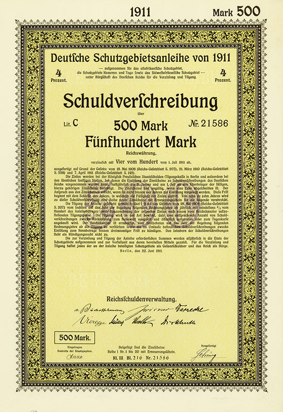 Deutsche Schutzgebietsanleihe von 1911