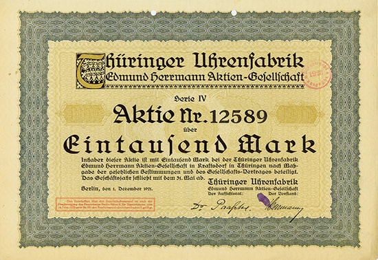 Thüringer Uhrenfabrik Edmund Herrmann AG
